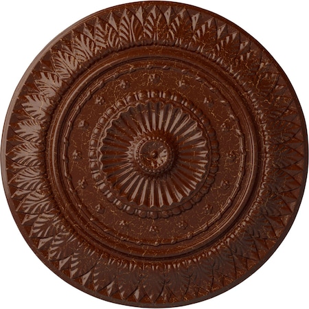 Ekena Millwork Christopher Ceiling Medallion, Hand-Painted Burnished Mahogany Crackle, 26 5/8"OD x 2 1/4"P CM26CSBMC